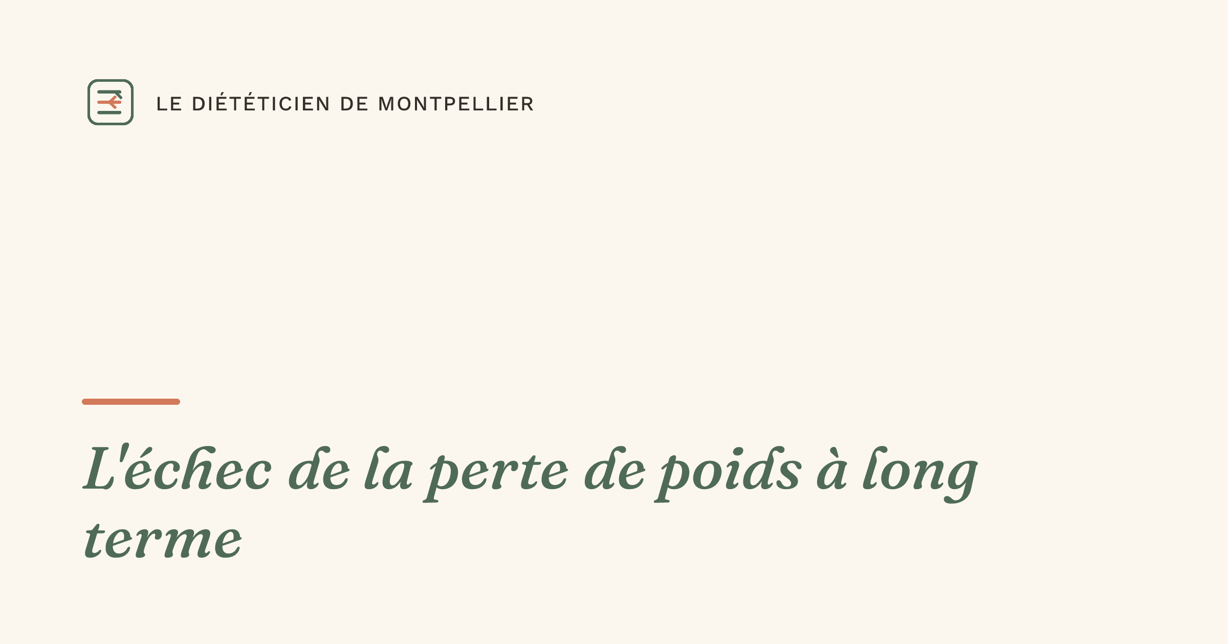 L'échec de la perte de poids à long terme