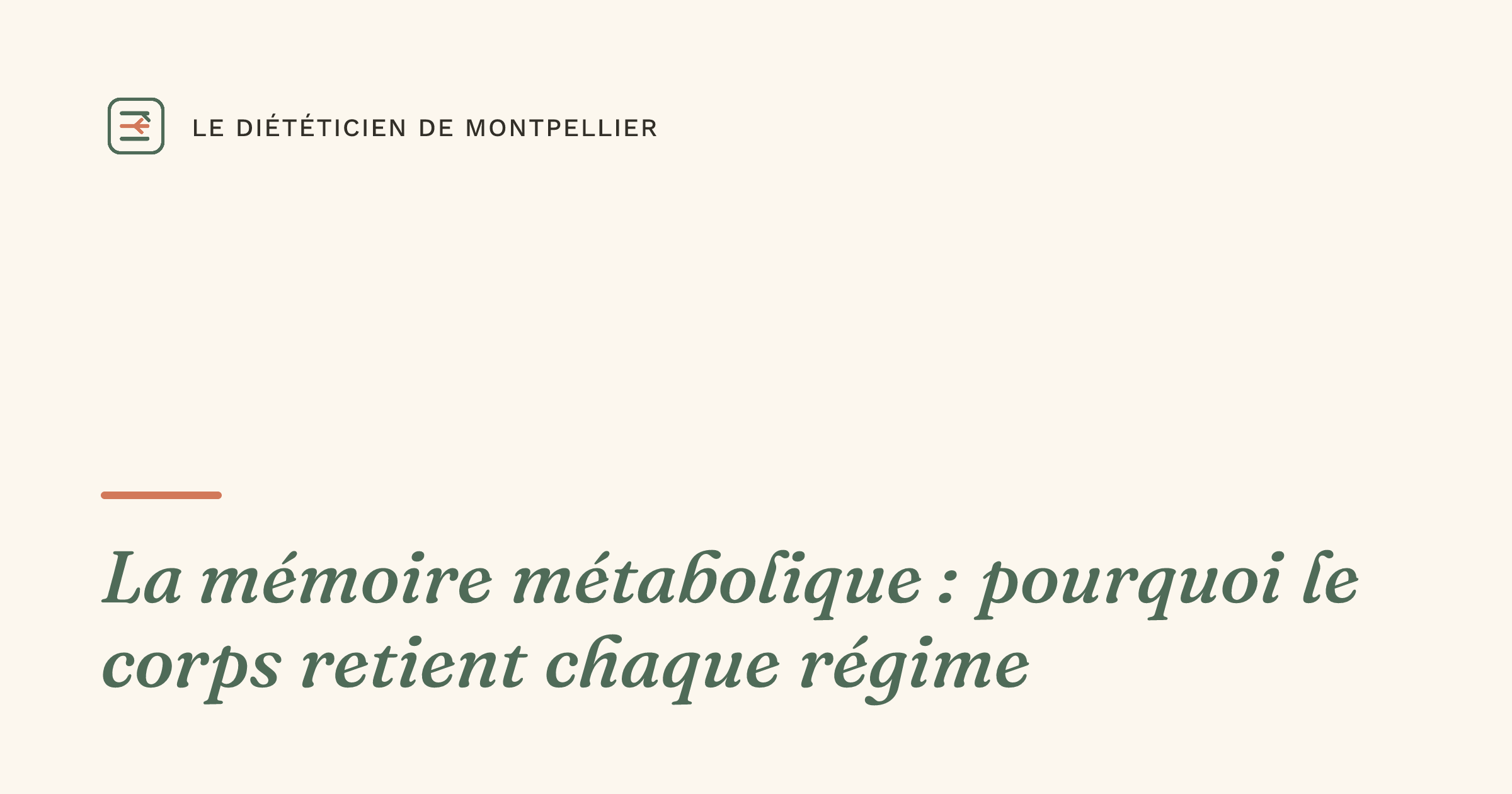 La mémoire métabolique : pourquoi le corps retient chaque régime