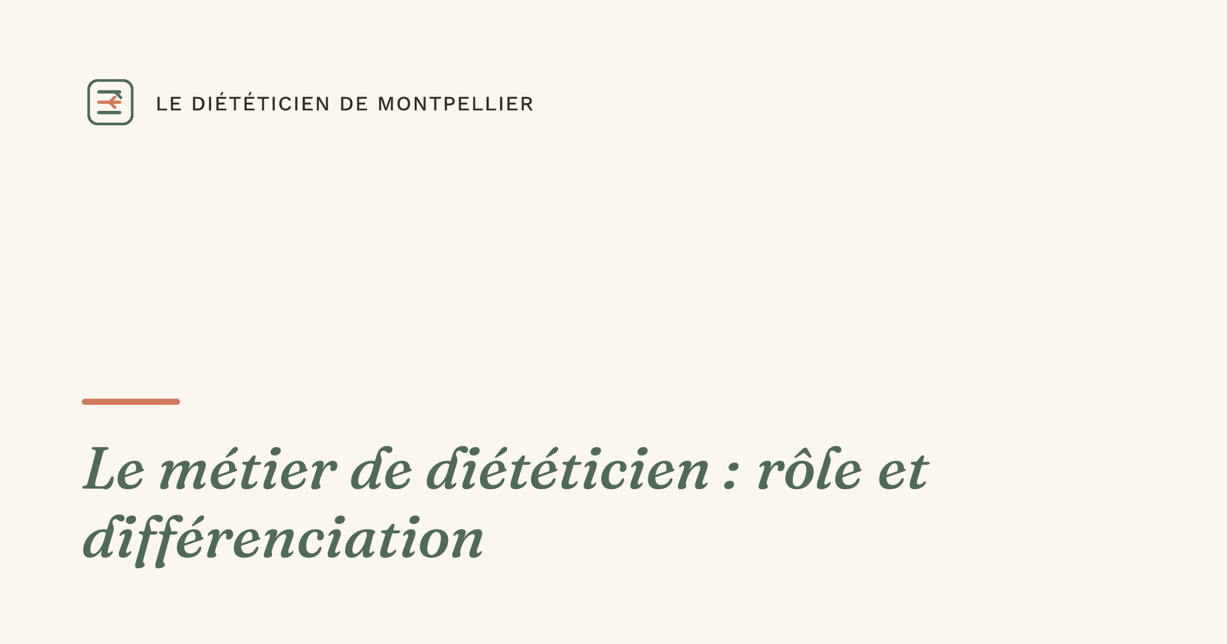 Le métier de diététicien : rôle et différenciation