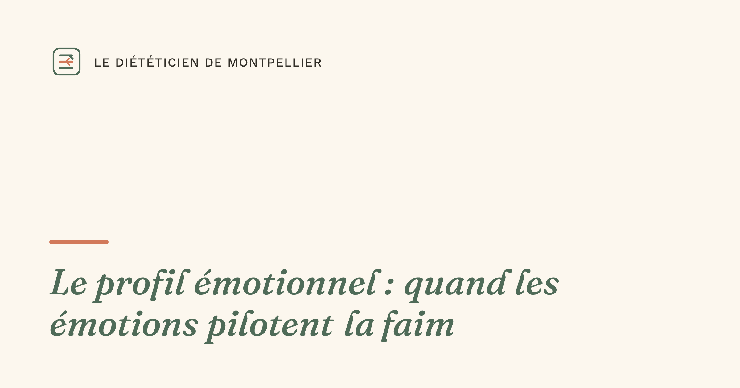 Le profil émotionnel : quand les émotions pilotent la faim