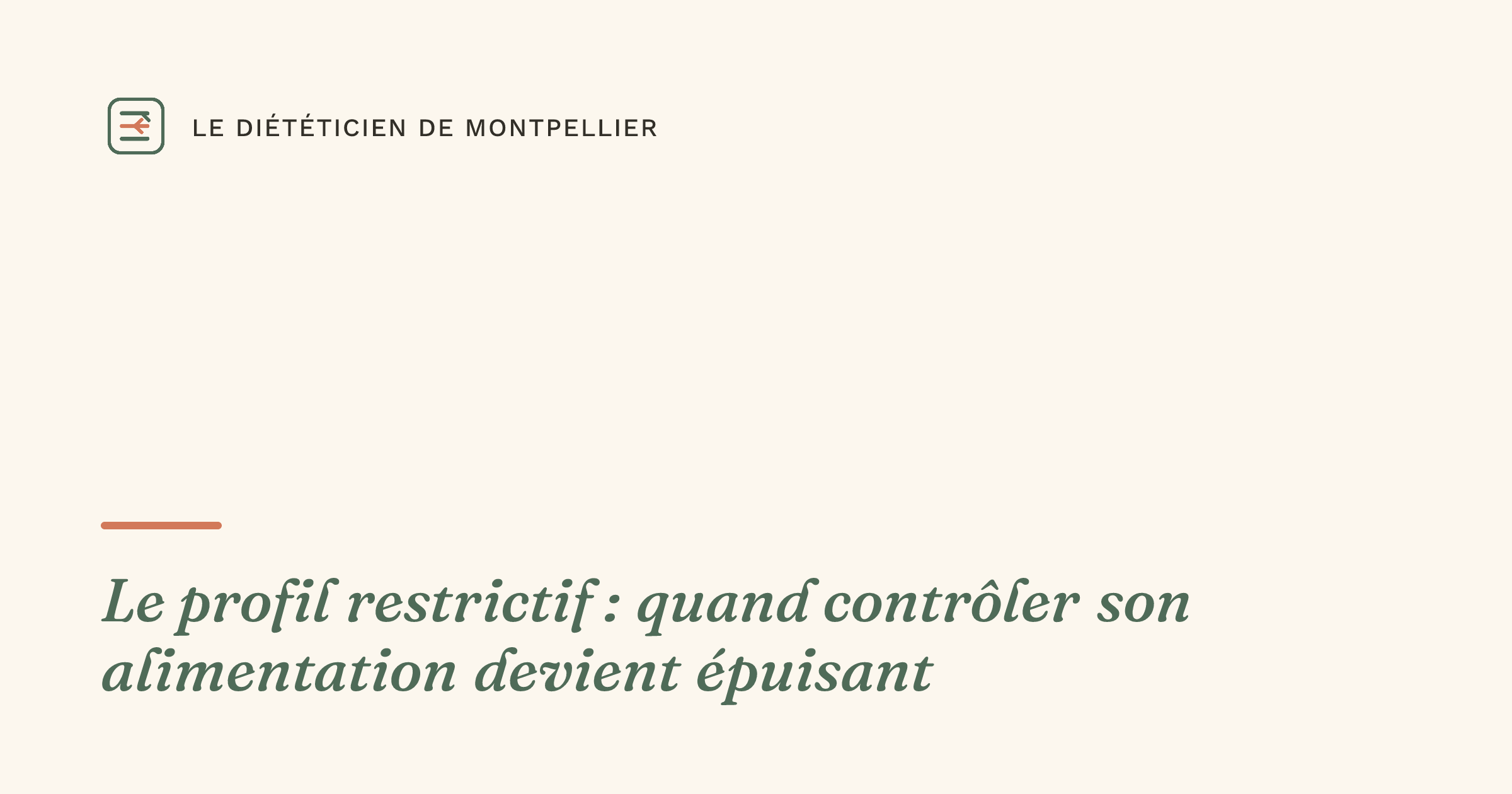 Le profil restrictif : quand contrôler son alimentation devient épuisant